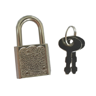 FixtureDisplays Small Metal Padlock Mini Tiny Box Luggage